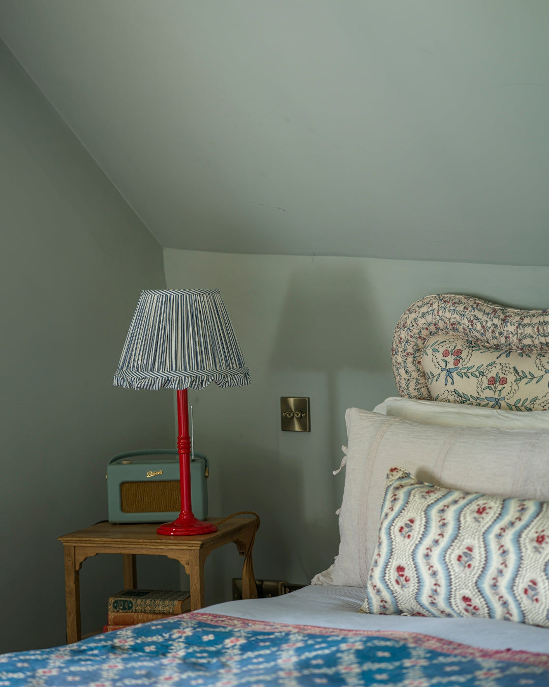 Striped Cobalt Blue Lampshade
