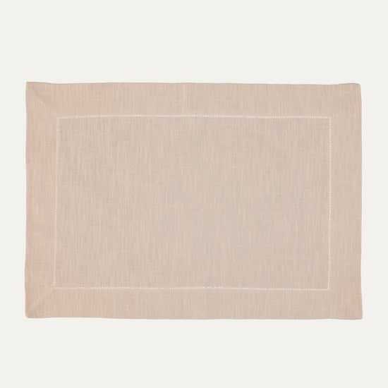 Beige Linen Placemat with Open Stitch