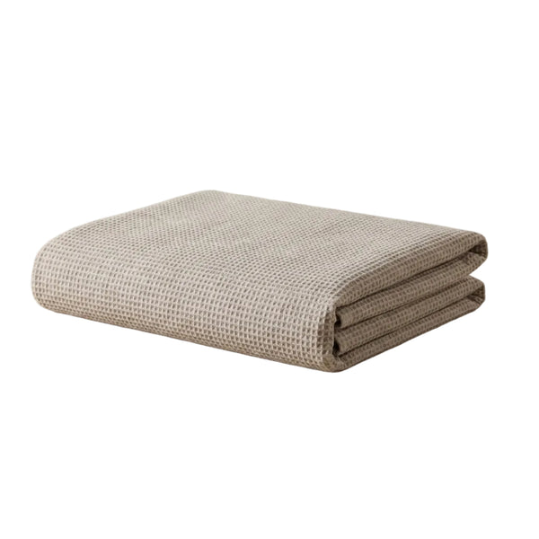 Amélia Bedspread in Beige – 100% Cotton Waffle