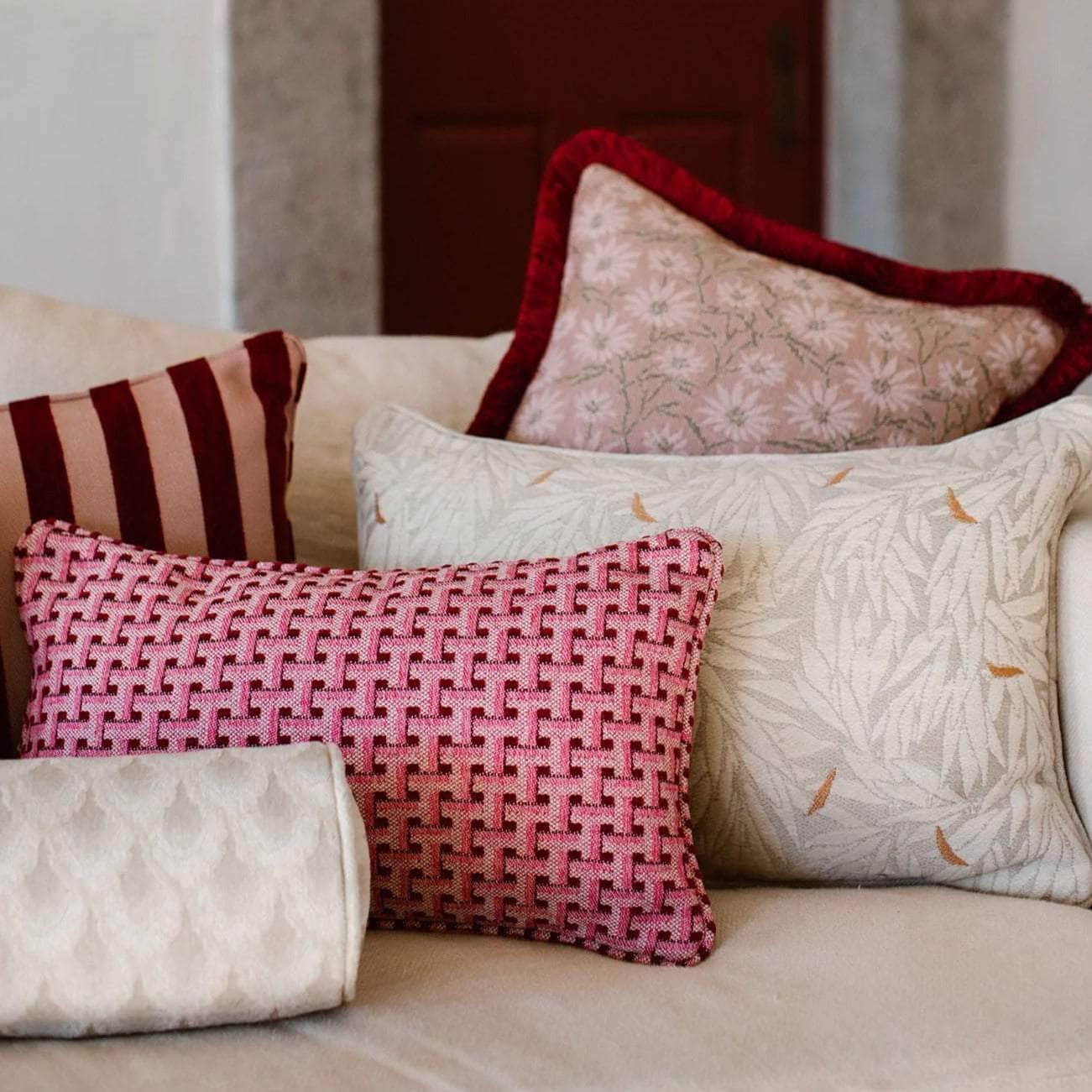 Cushion Janis Bordeaux & Pink