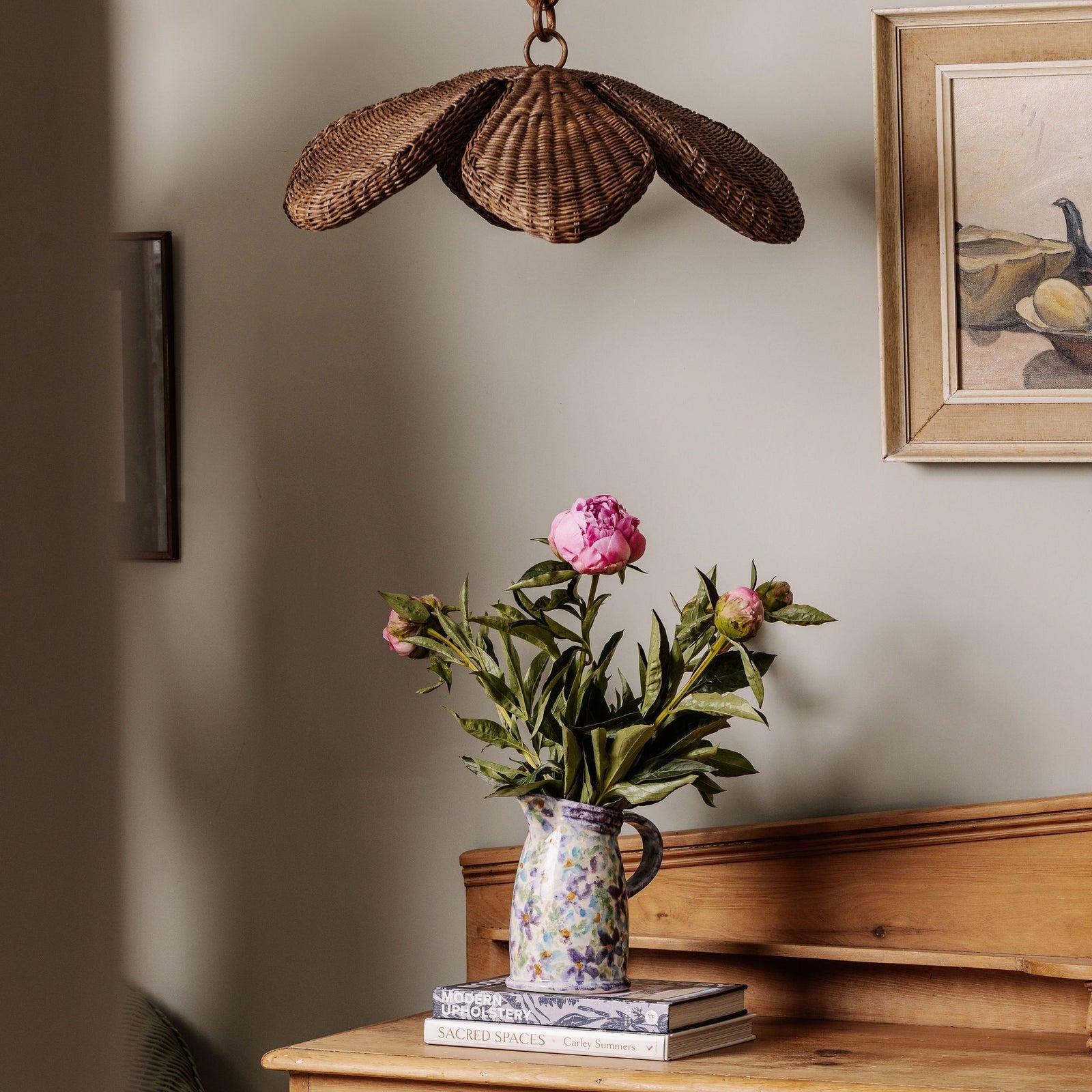 Floral Rattan Pendant Shade