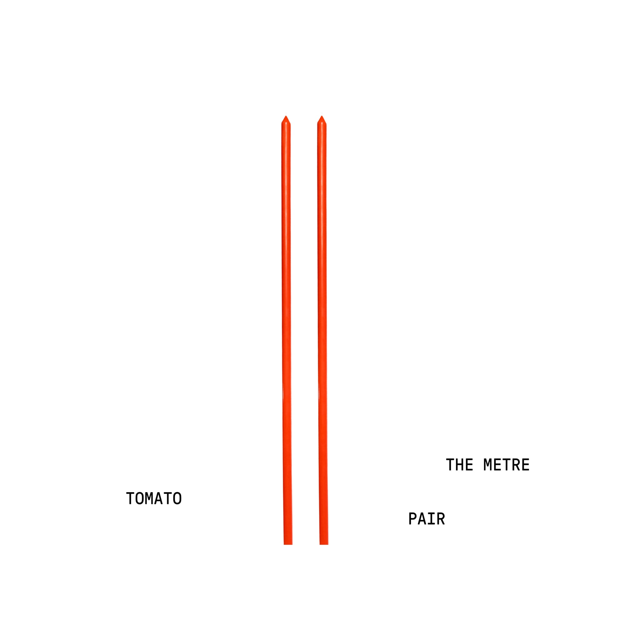 Tomato Tapered METRE Candle Pair