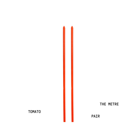 Tomato Tapered METRE Candle Pair