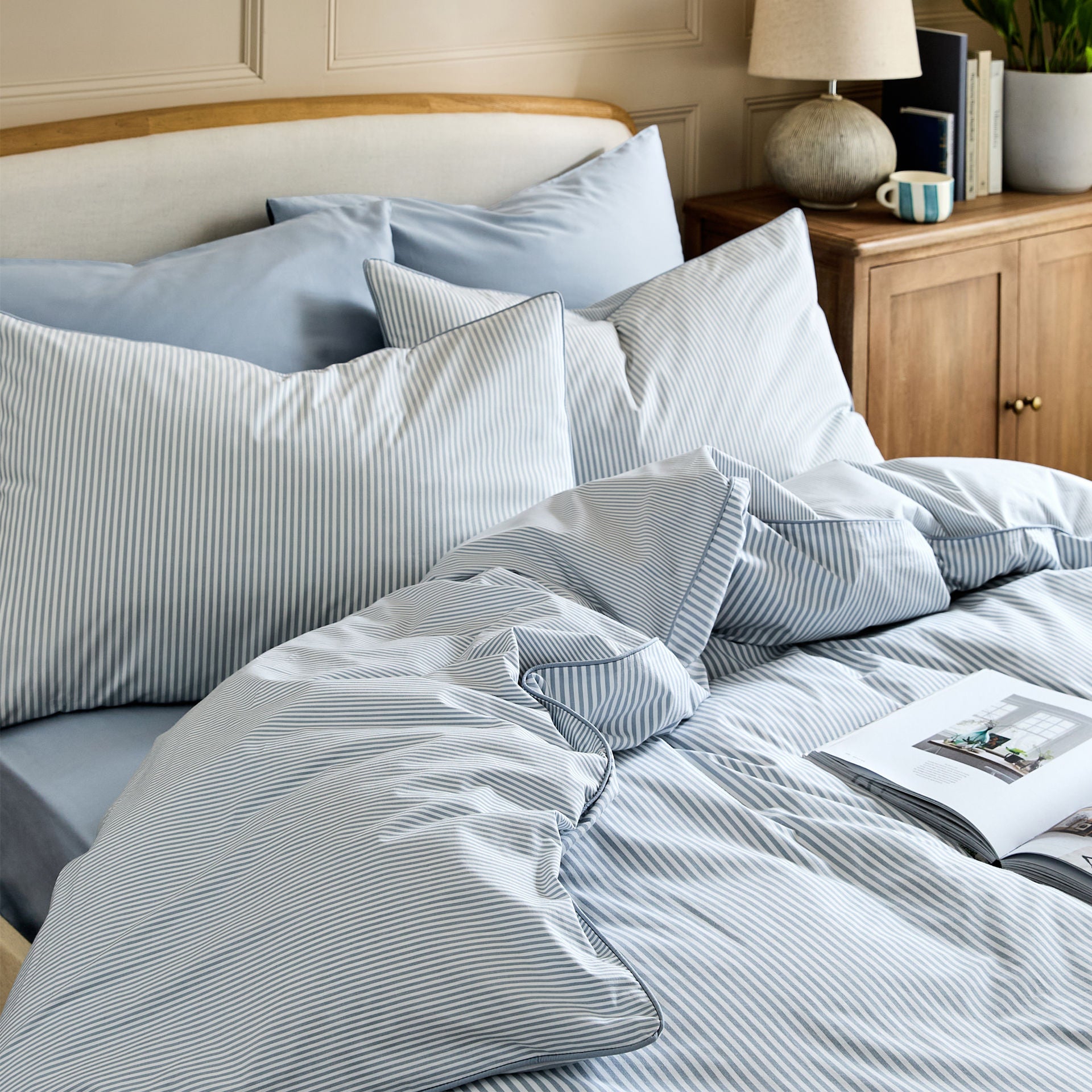 Luxury Organic Cotton Nordic Sky Striped Duvet Cover