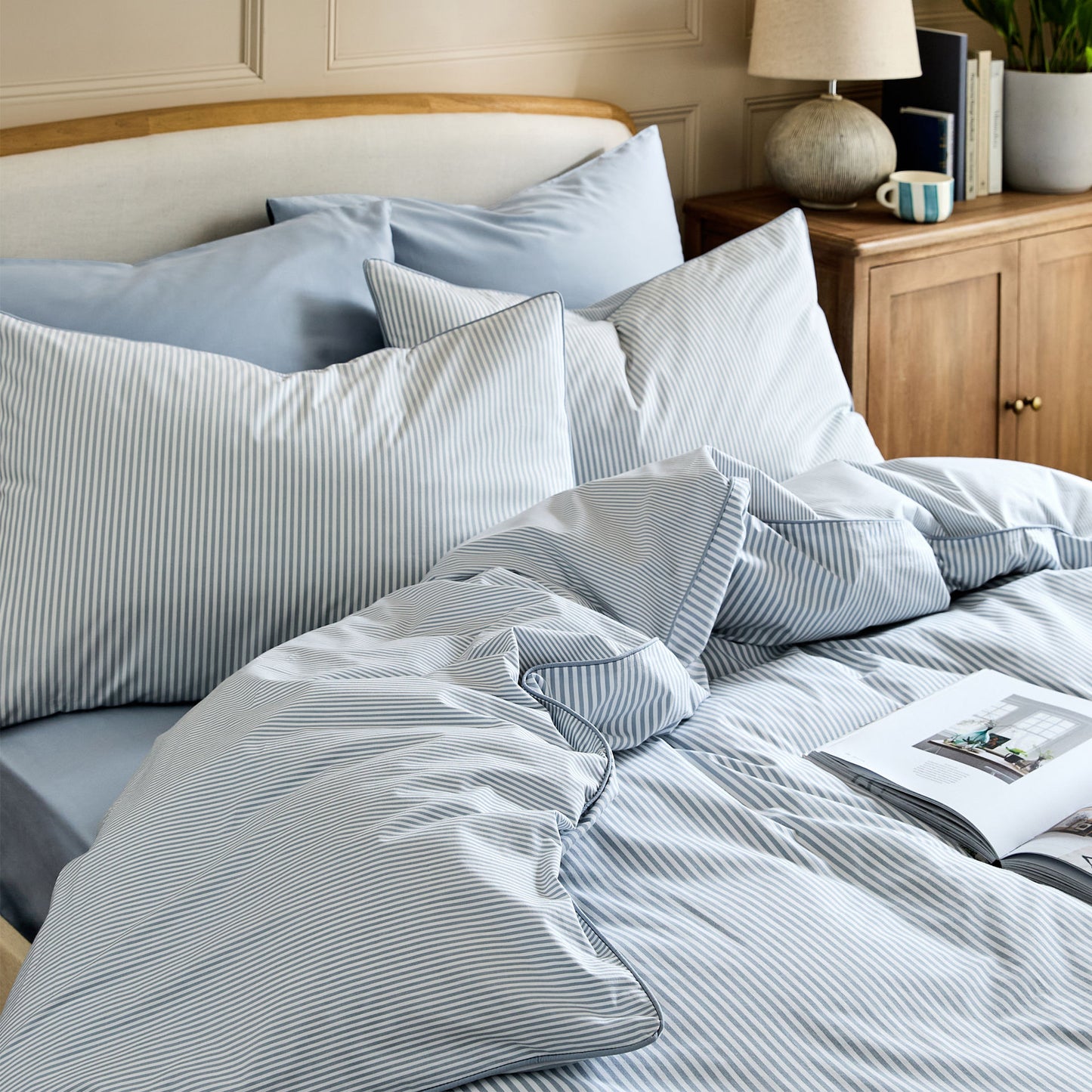 Luxury Organic Cotton Nordic Sky Striped Duvet Cover