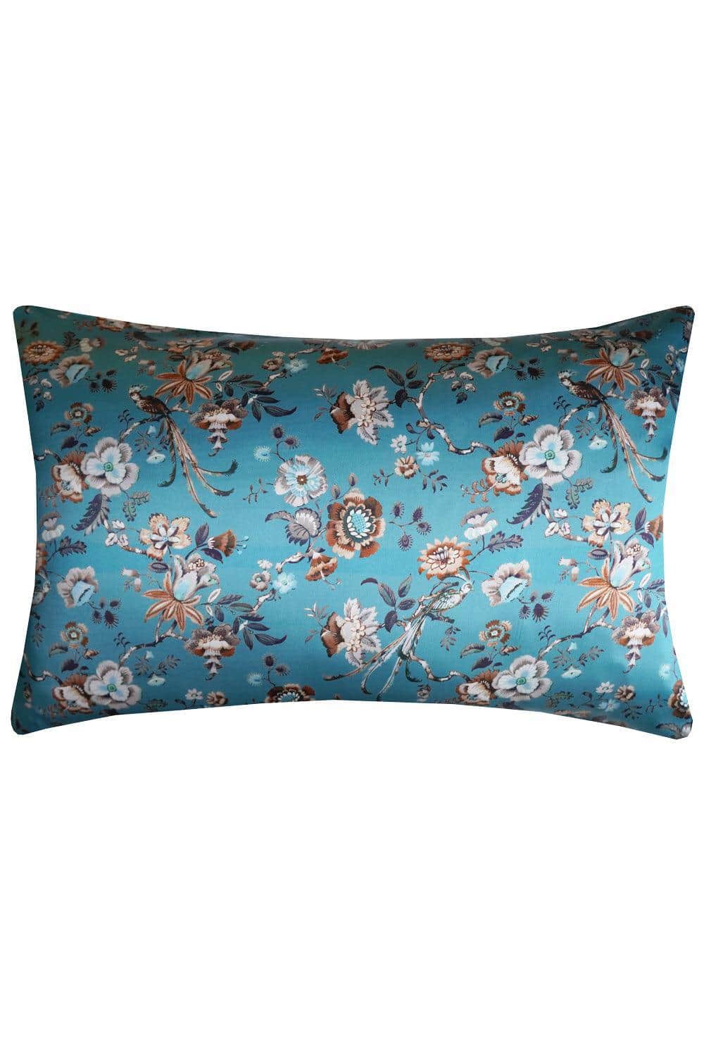 Silk Pillowcase made with Liberty Fabric JANNAH TROPICAL TEAL