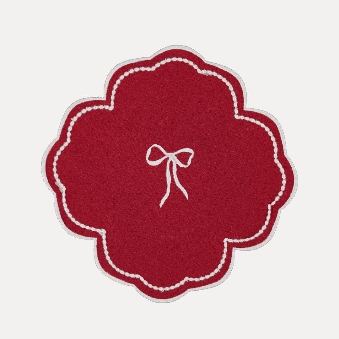 Mimosa Placemat, Red with White