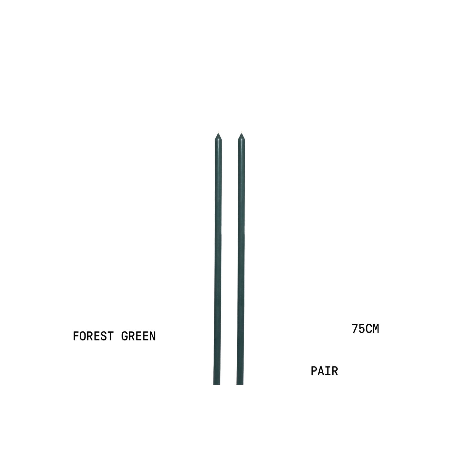 Forest Green Tapered METRE Candle Pair