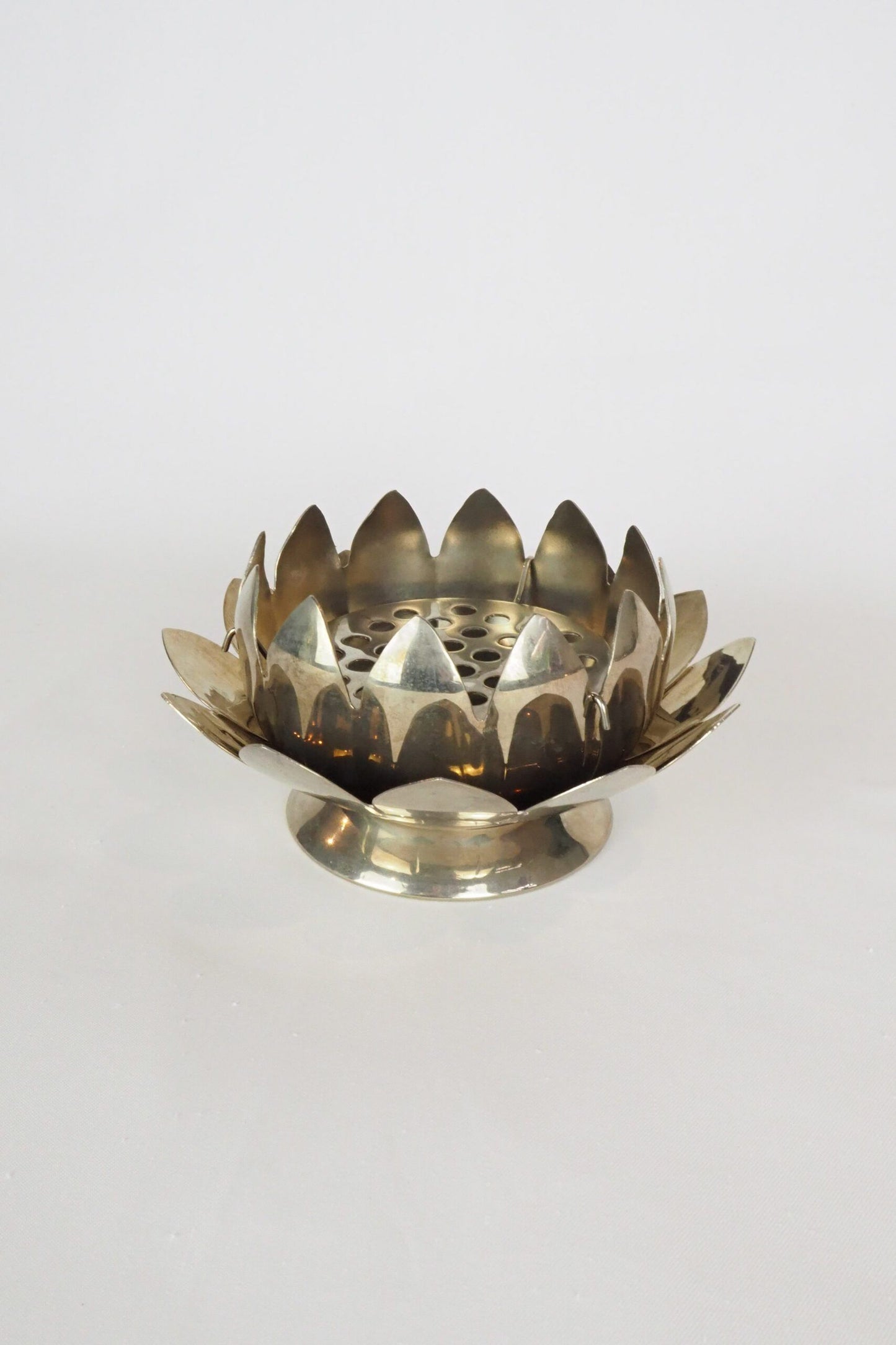Silver Plate Lotus Flower Vase