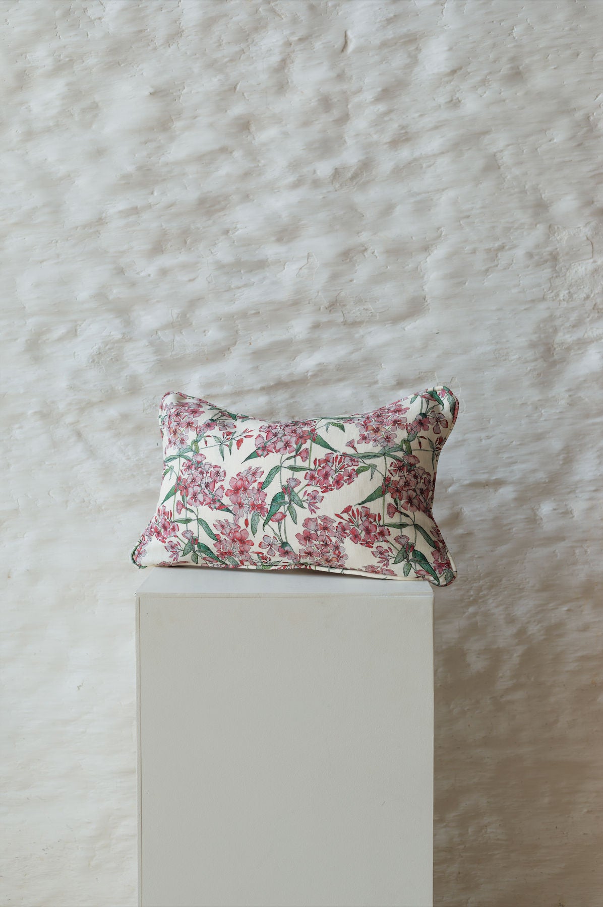 Rectangle Pink Phlox Cushion with Piping