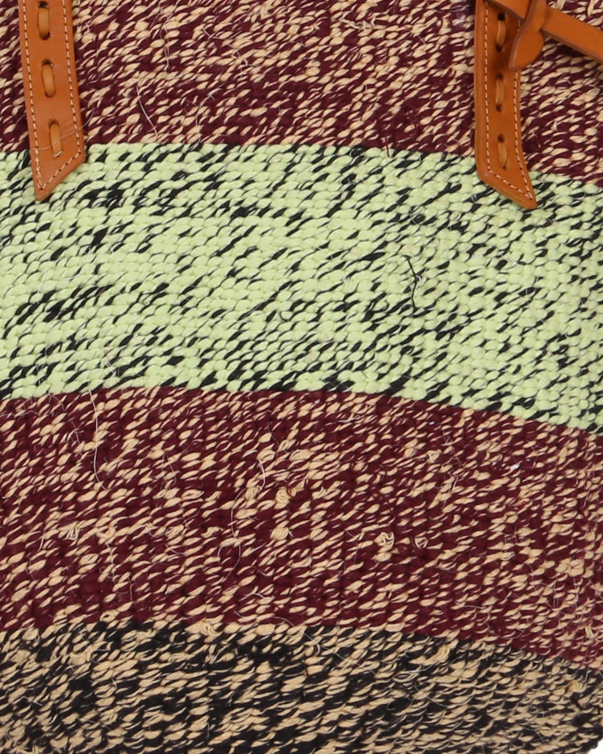 KICHWA: Handwoven Maroon and Yellow Wool Tote Bag