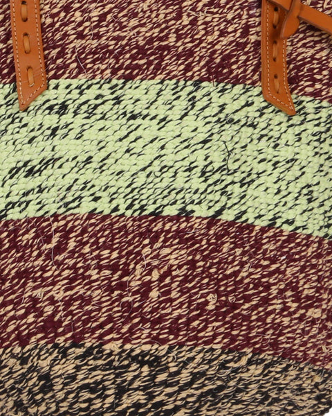 KICHWA: Handwoven Maroon and Yellow Wool Tote Bag