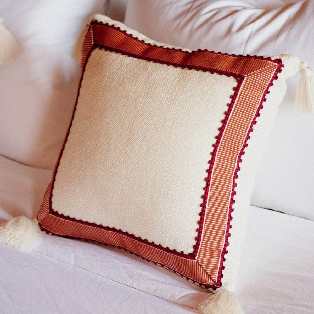 Pillow with Trimming and Tassels