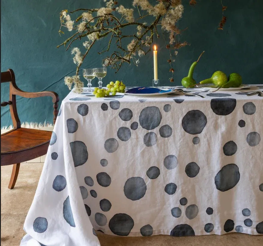 Blue Dots Tablecloth