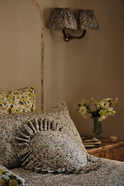Round Pleat Cushion made with Liberty Fabric TAPESTRY