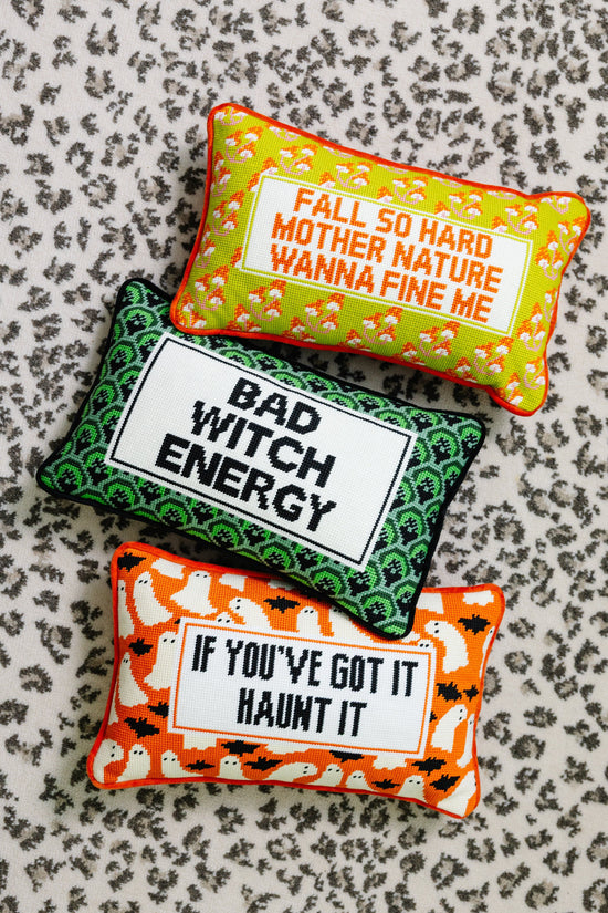 Fall So Hard Needlepoint Pillow