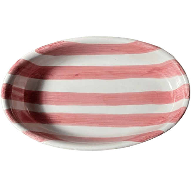 Oval Striped Deep Dish 25 cm – Pink