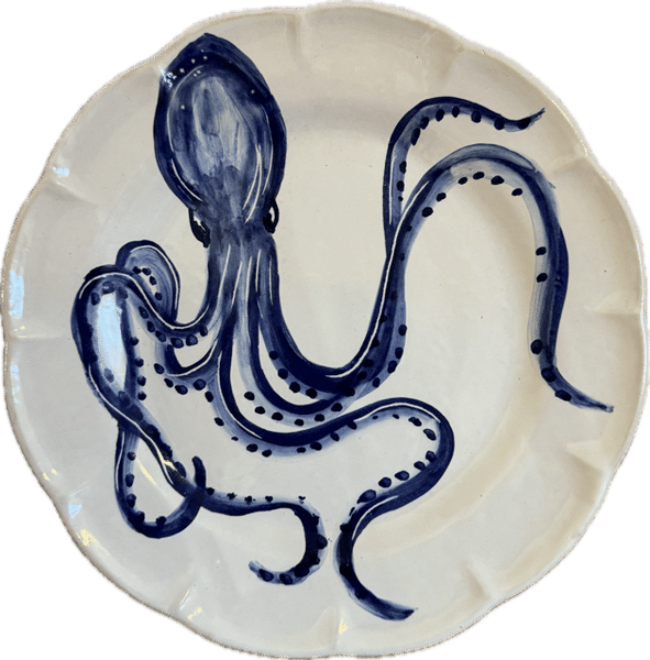 Mare Plate 20 cm Blue Octopus