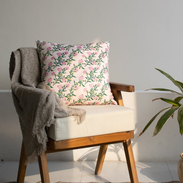 Rasa - Pure Linen Throw Pillow Cover - Pastel Pink