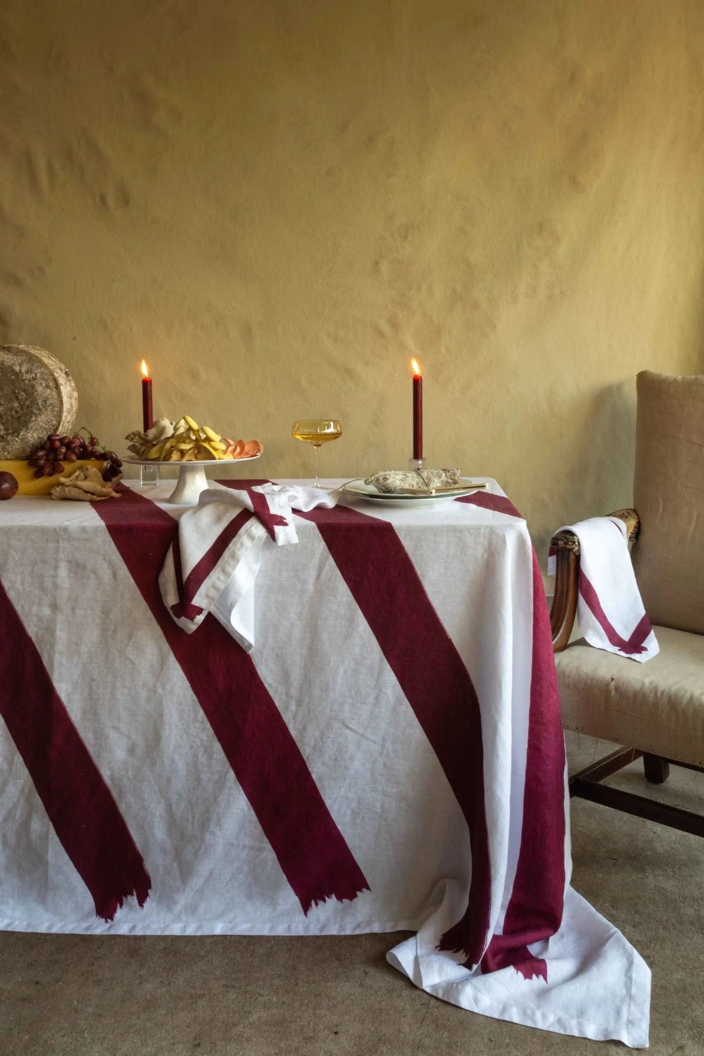 Red Stripe Napkins, Set of Four