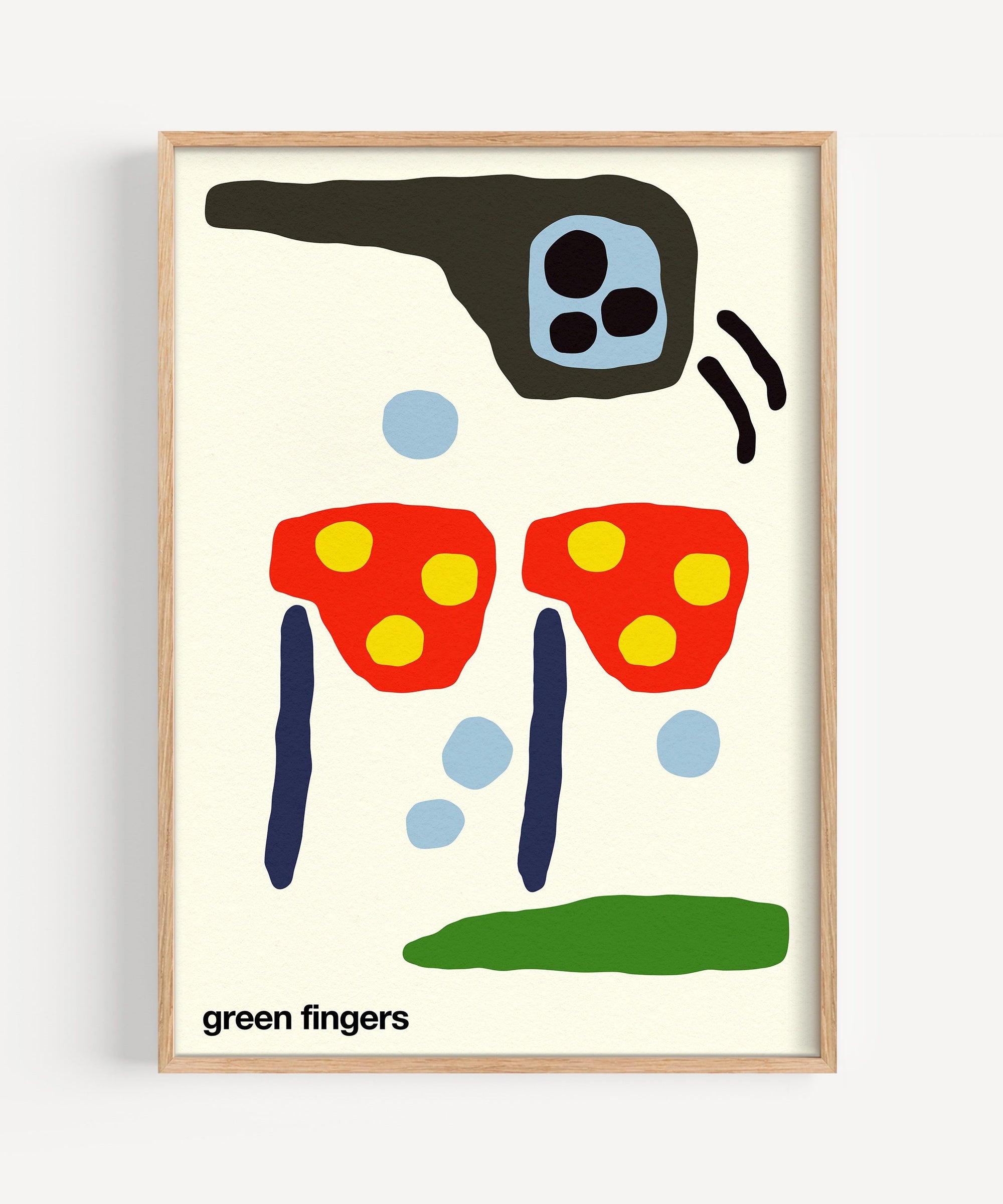 Green Fingers Print - Cream