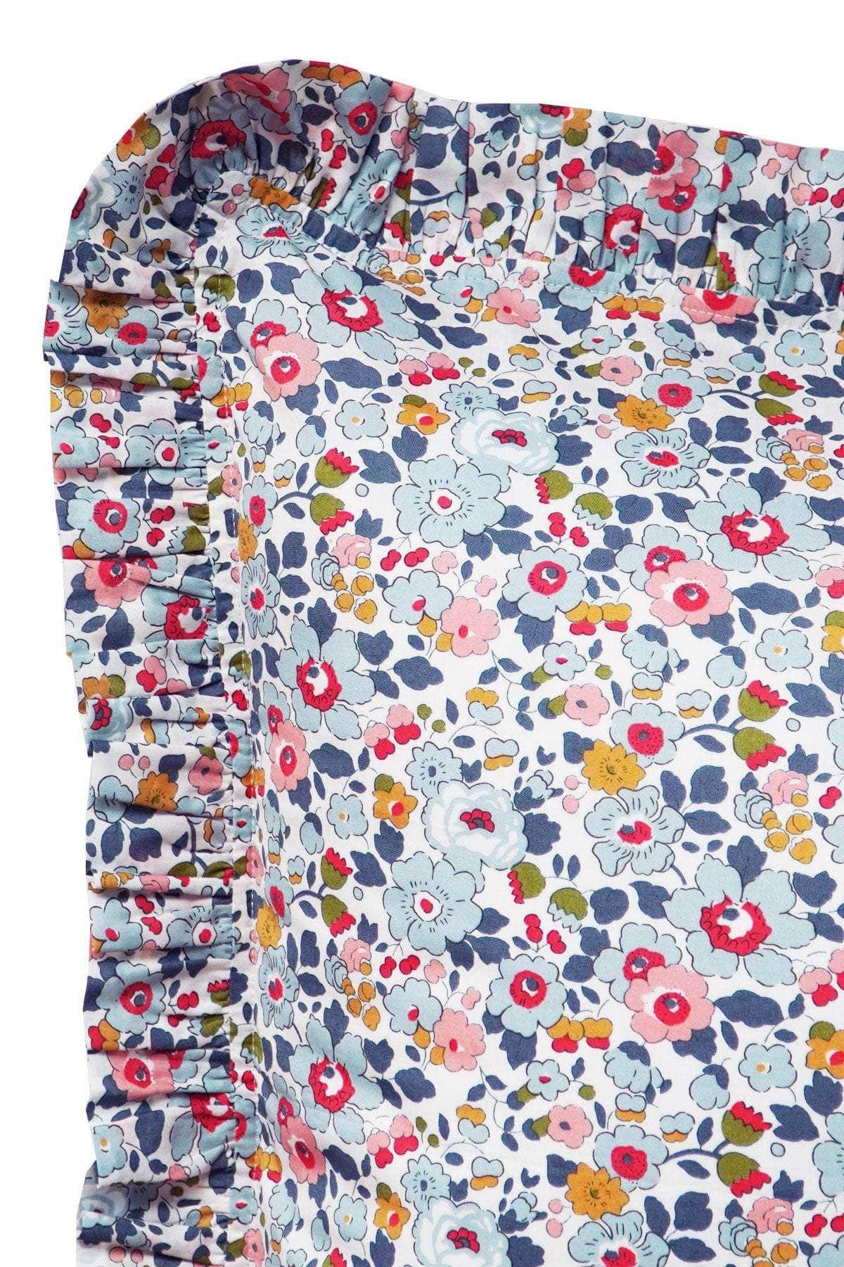Frill Edge Pillowcase Made With Liberty Fabric Betsy Grey