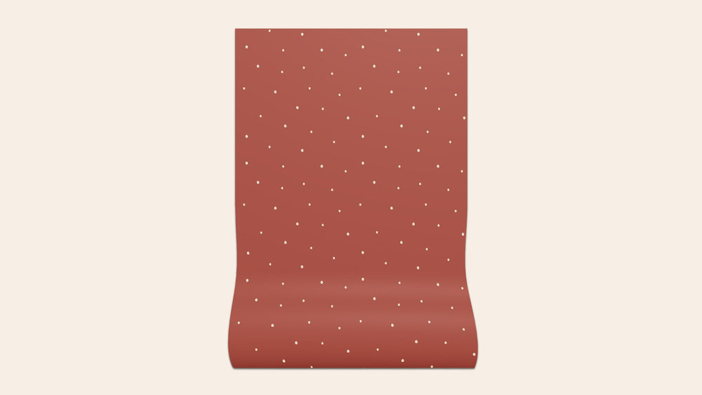 Dolce Daisies Wallpaper, Red Velvet, Sample