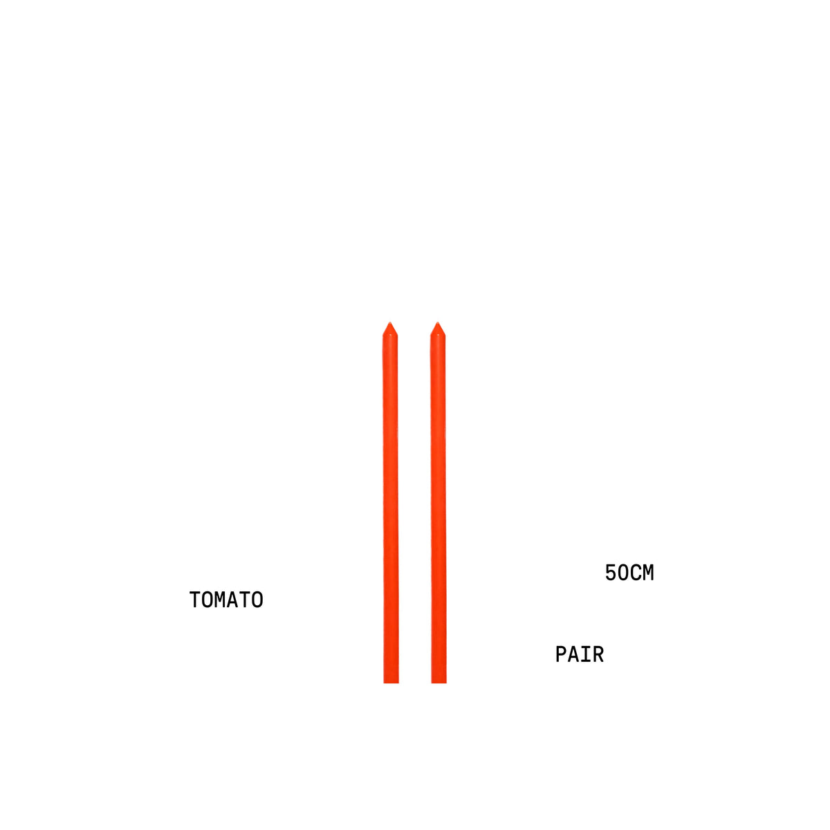Tomato Tapered METRE Candle Pair