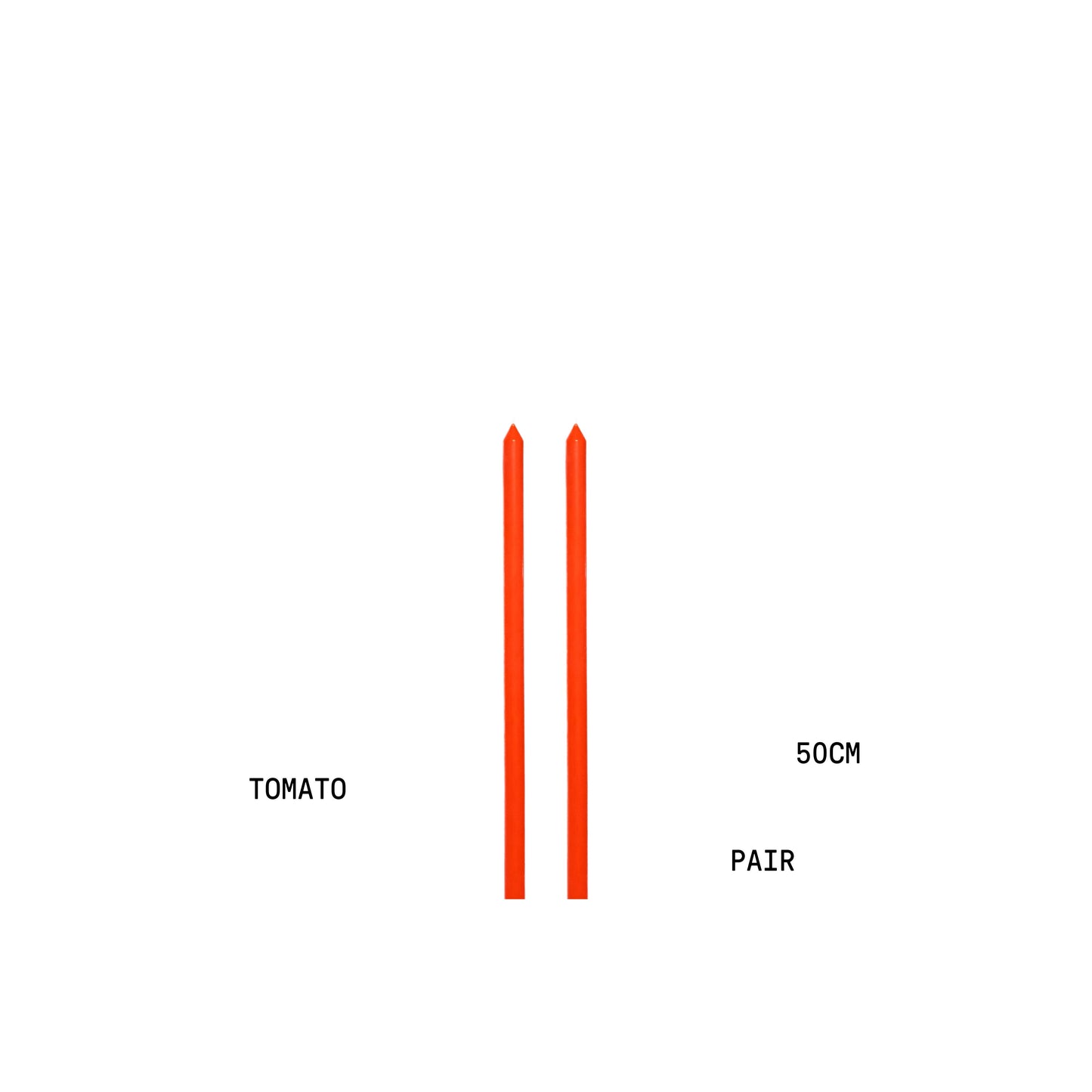 Tomato Tapered METRE Candle Pair