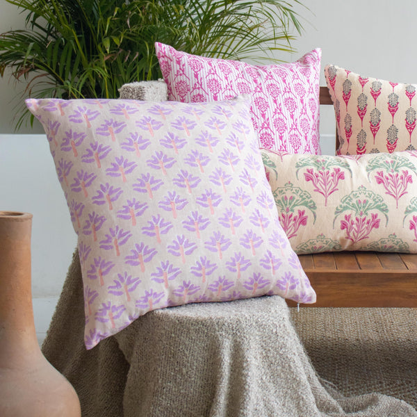 Zeenat Throw Pillow Cover - Lilac