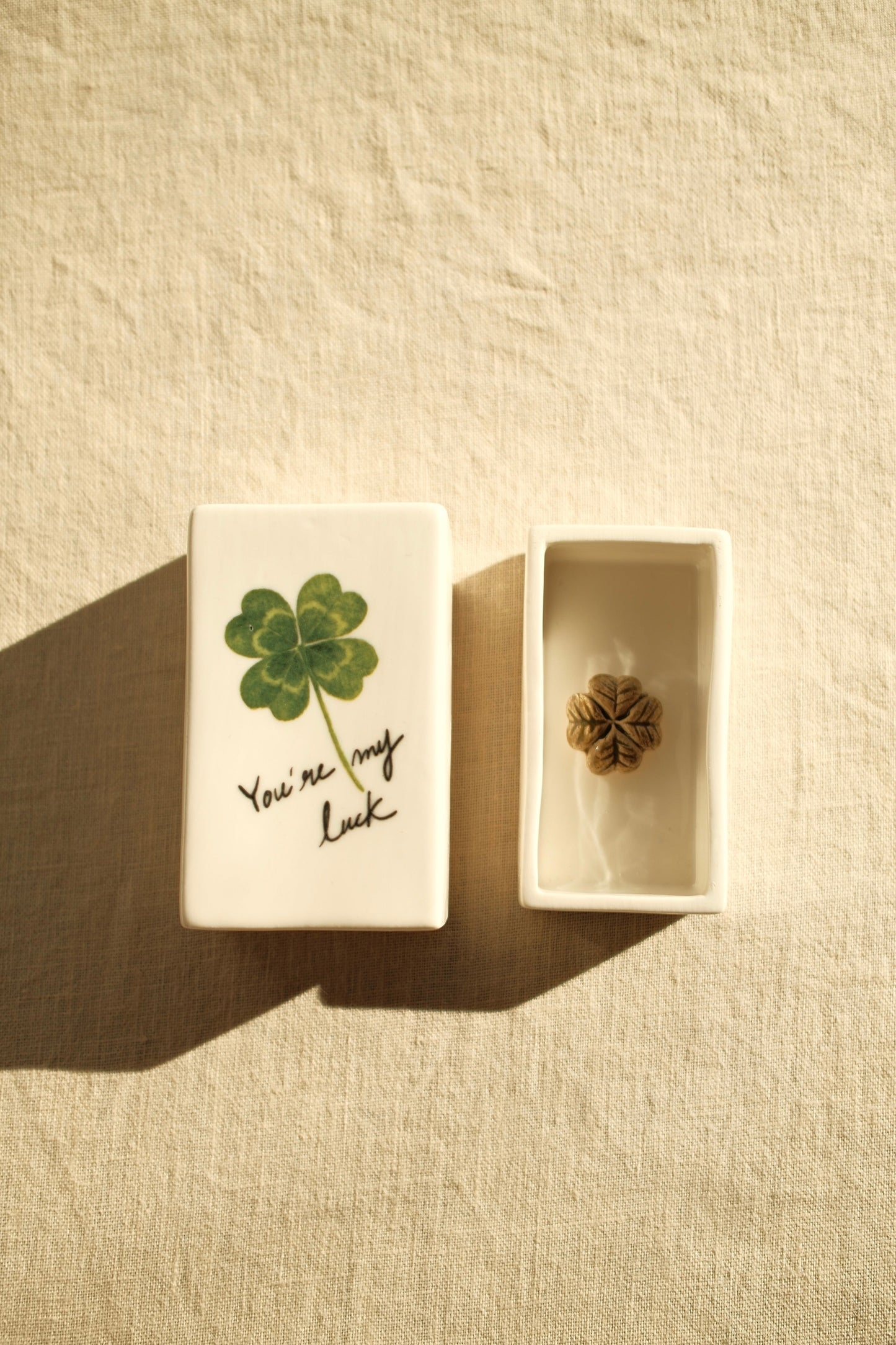 ‘Lucky Clover’ Ceramic Matchbox