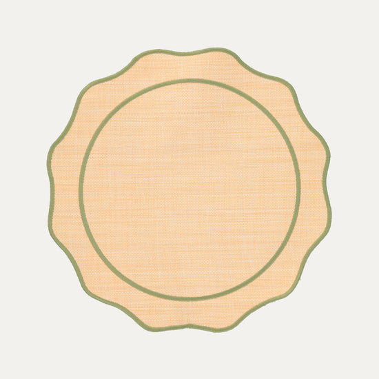 Raffia Placemat with Green Border