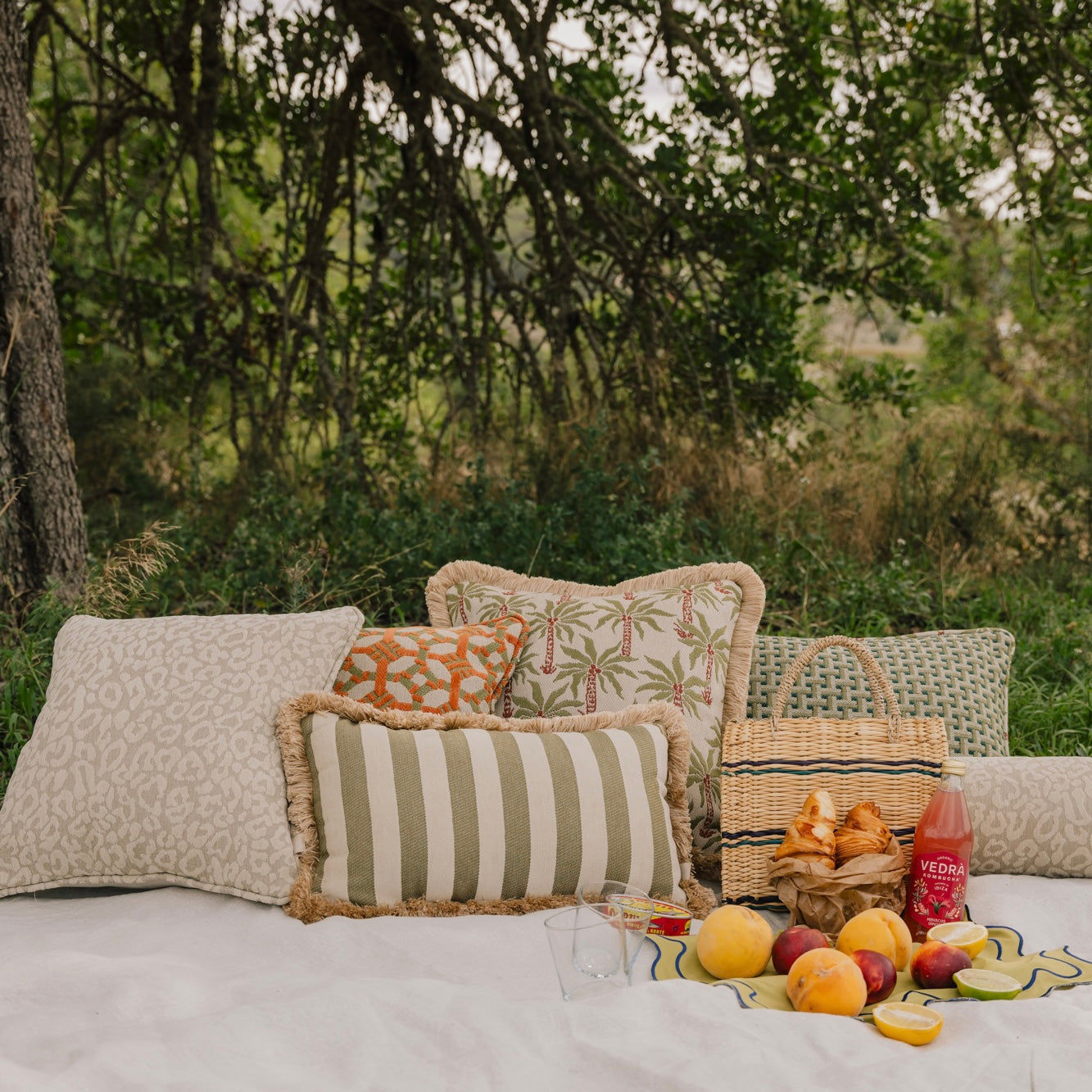 Cushion Laura Olive & Spice