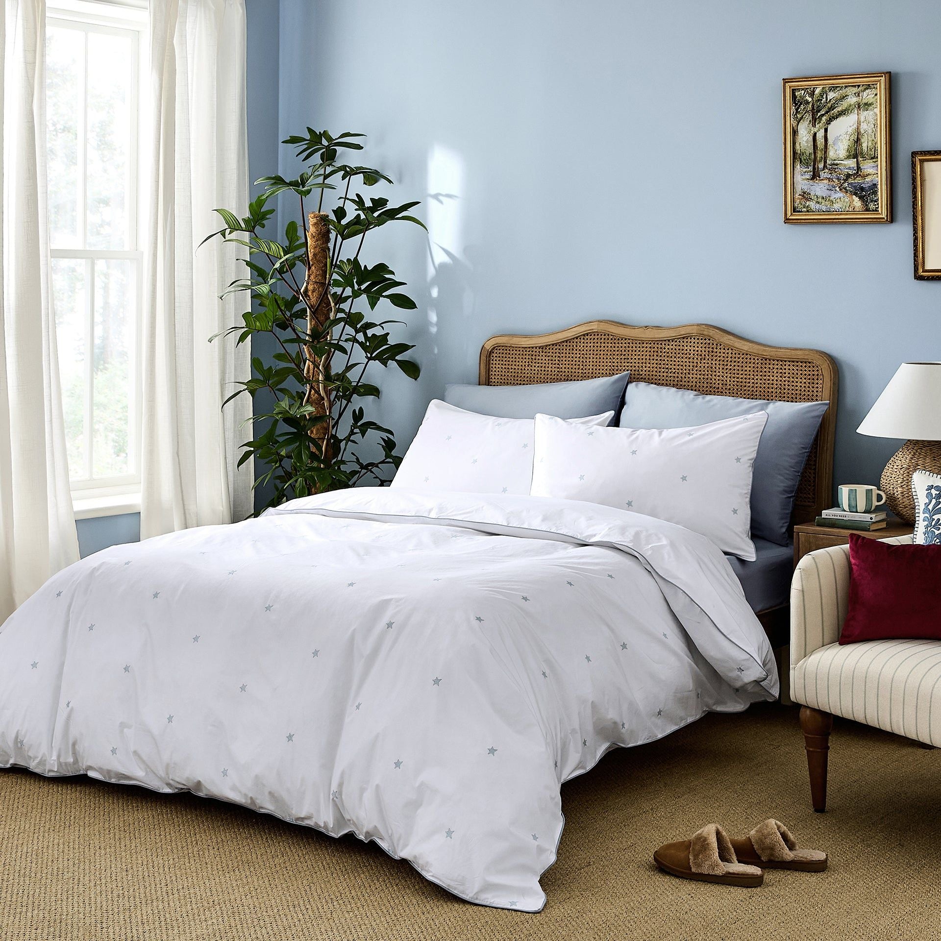 Luxury Organic Cotton Ocean Blue Amongst The Stars Bedding Set