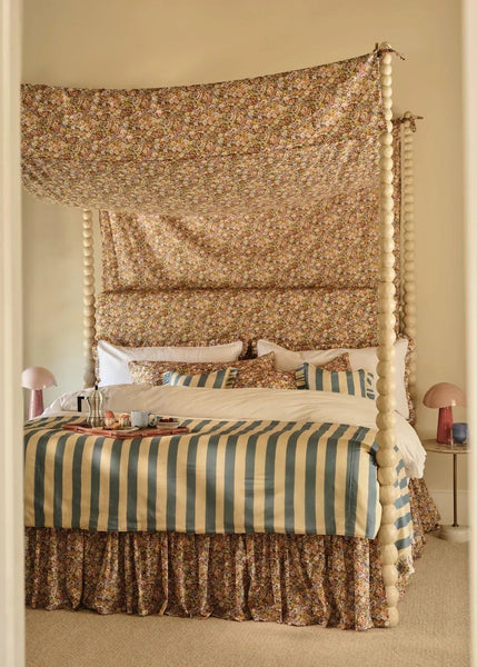 Frill-Edge White Duvet Set made with Liberty Fabric THORPE YELLOW