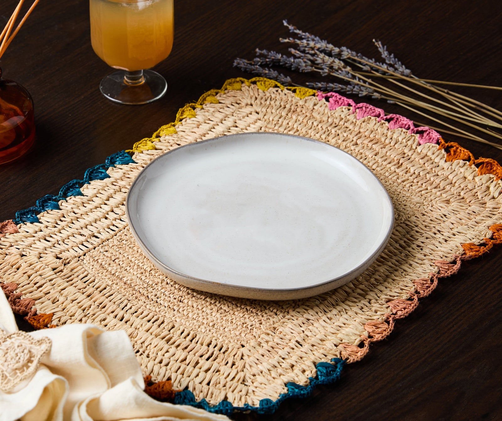 Handwoven Rectangular Raffia Placemats