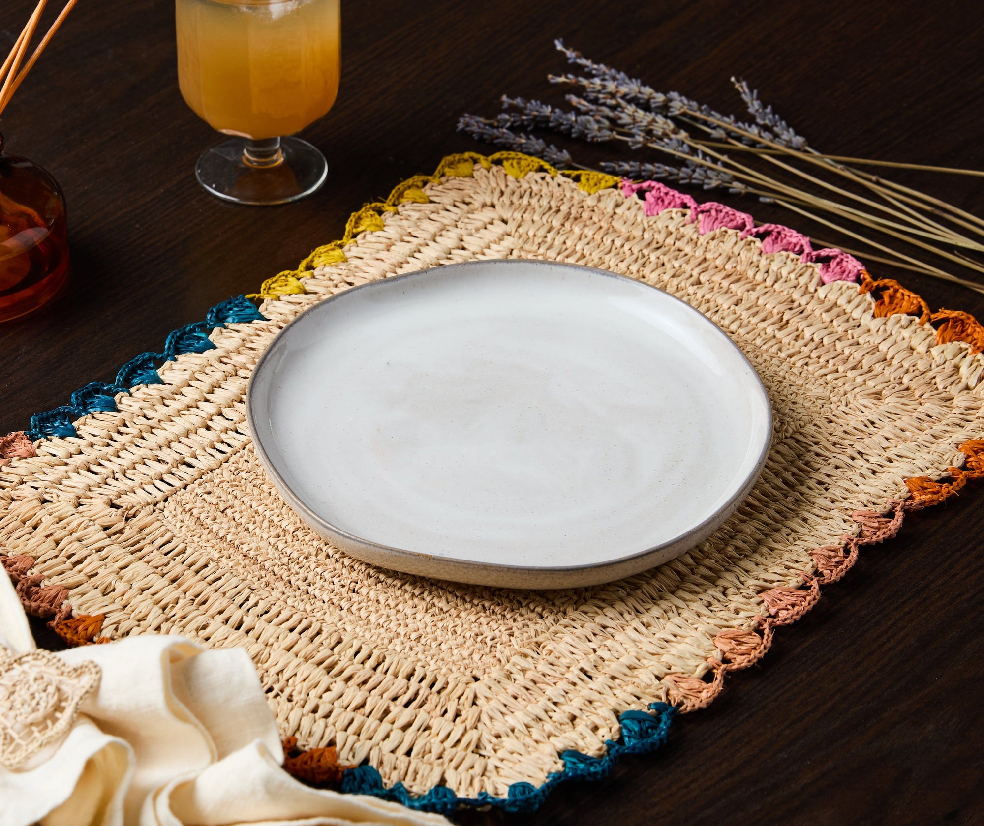 Handwoven Rectangular Raffia Placemats