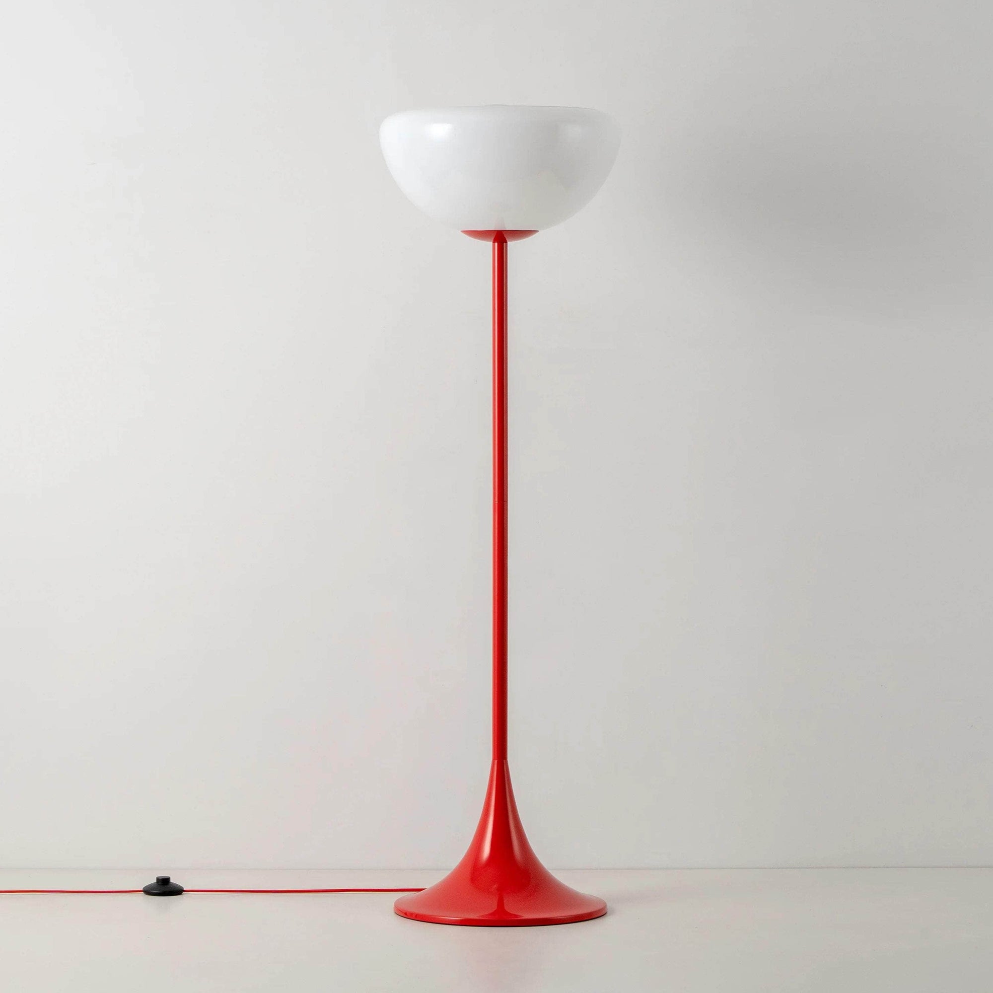 Jam Red Glass Bowl Floor Lamp