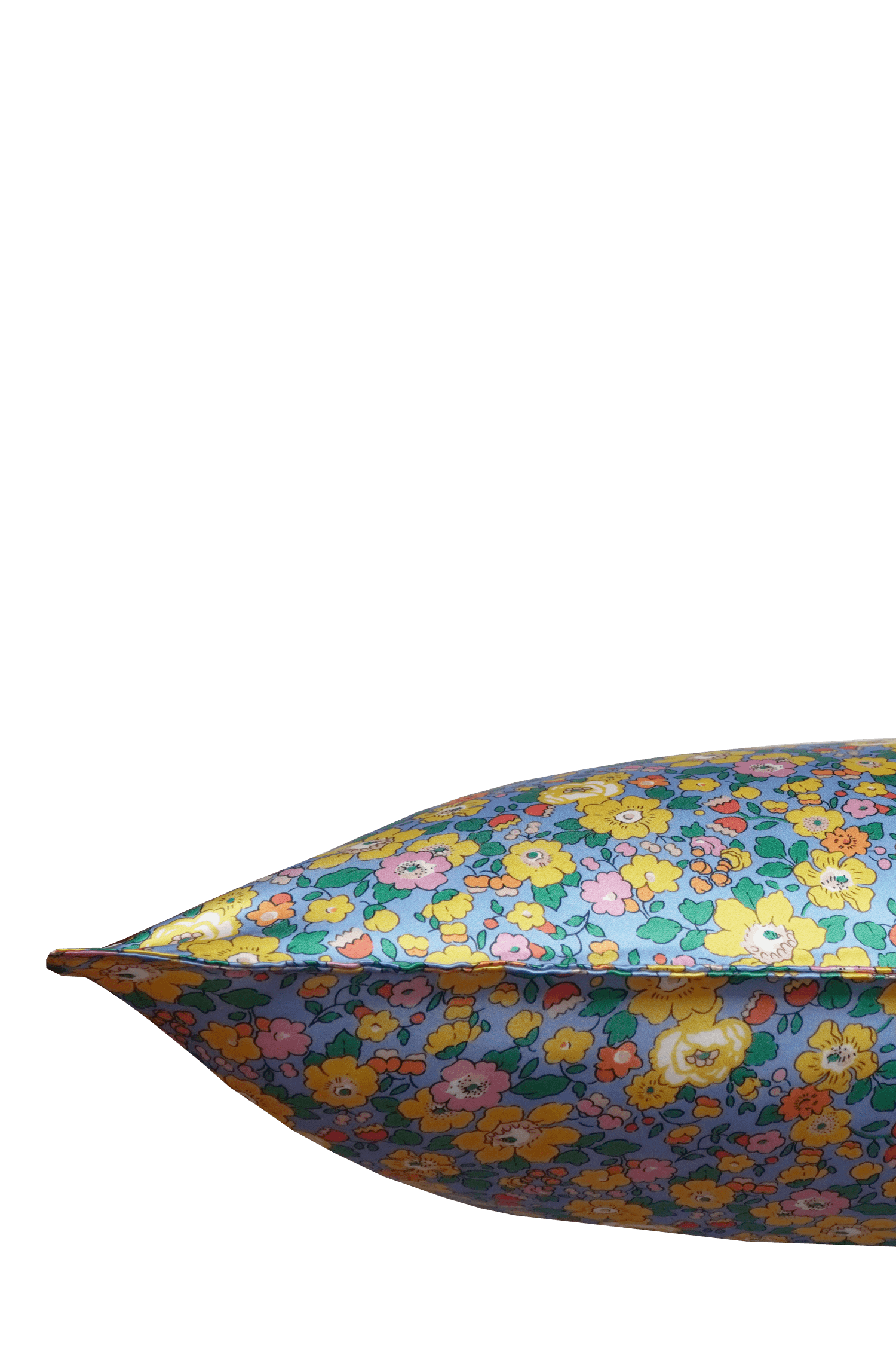 Silk Pillowcase made with Liberty Fabric BETSY FIELD SKY BLUE