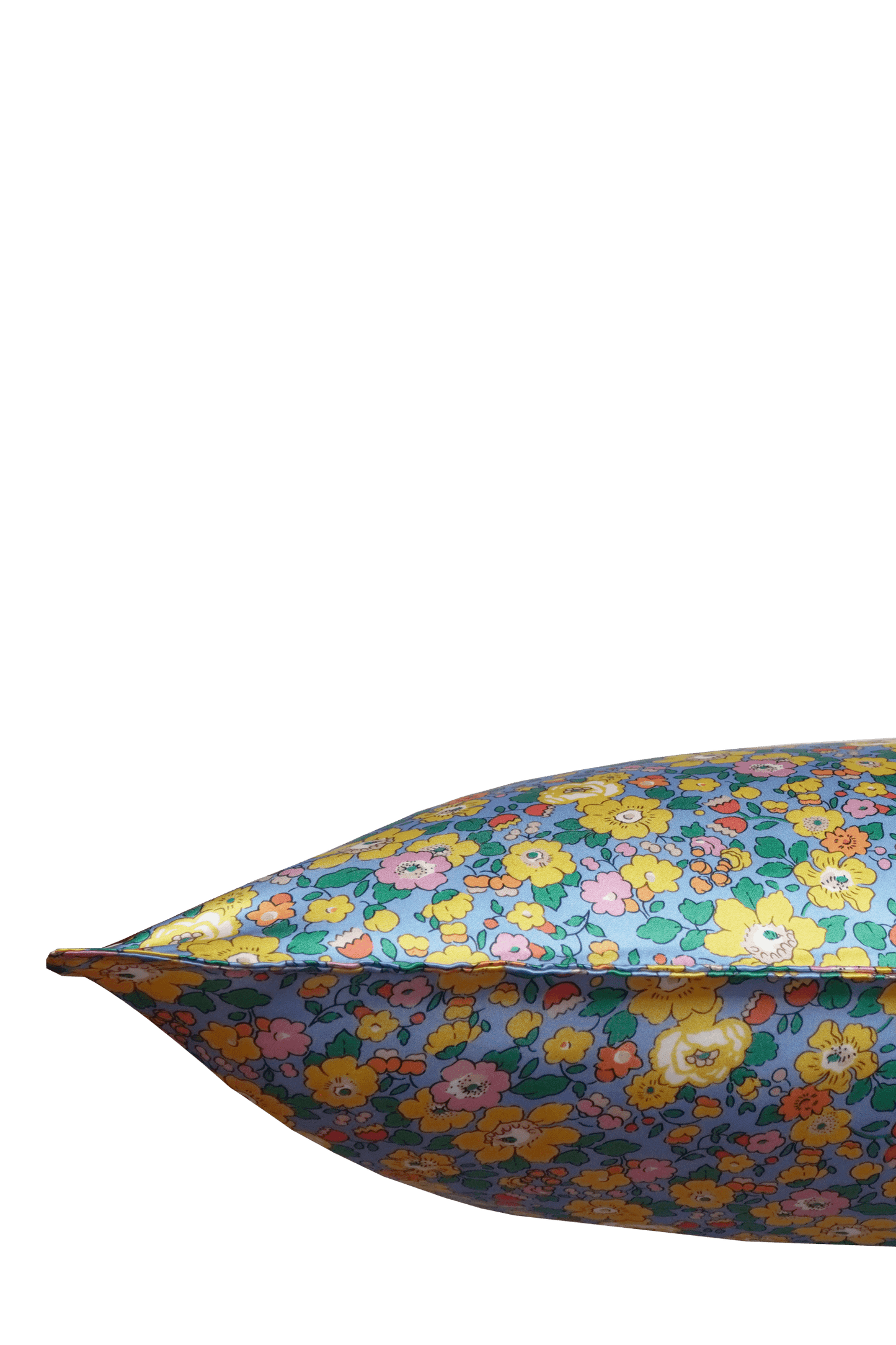 Silk Pillowcase made with Liberty Fabric BETSY FIELD SKY BLUE