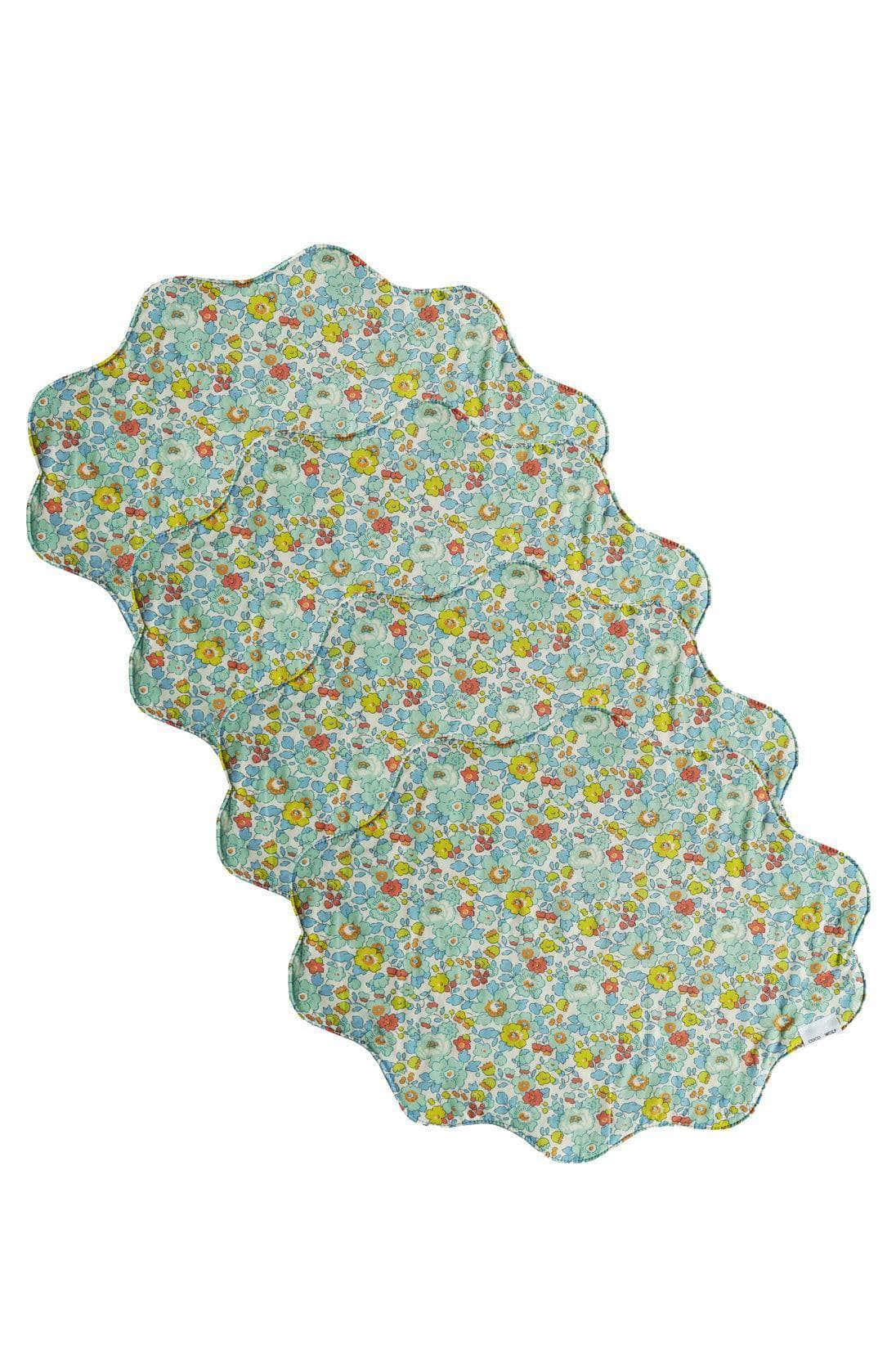 Reversible Wavy Placemat Made With Liberty Fabric Betsy Sage & Strawberry Thief