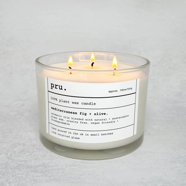 Three Wick Candle - Mediterranean Fig + Olive