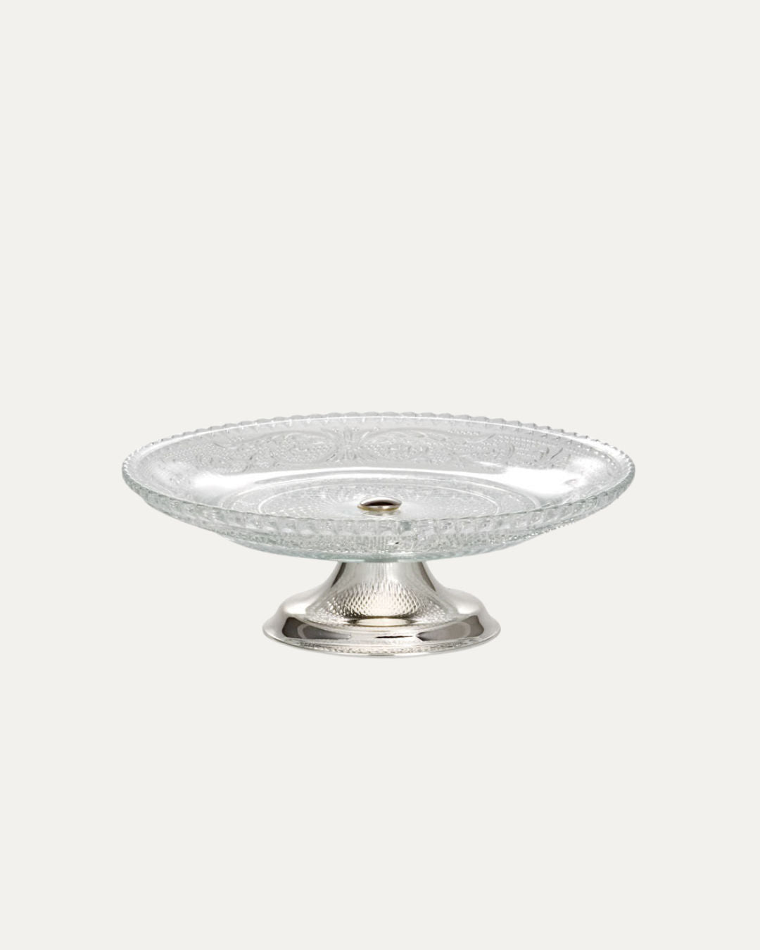 Glass Dessert Plate with Tall Foot 5cm