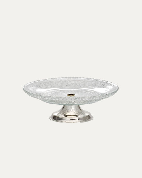 Glass Dessert Plate with Tall Foot 5cm