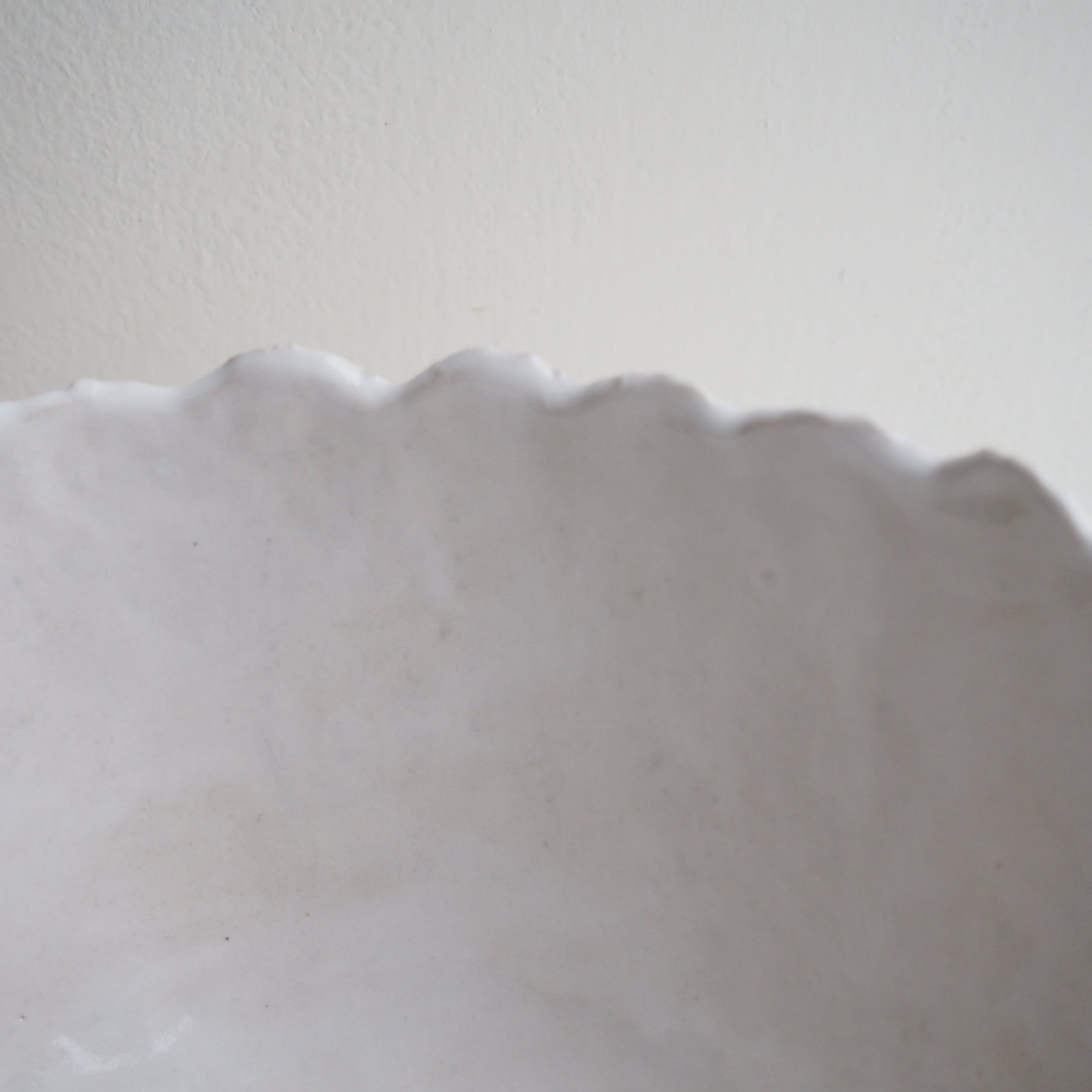 Handmade White Gloss Textural Ceramic Fruit Bowl
