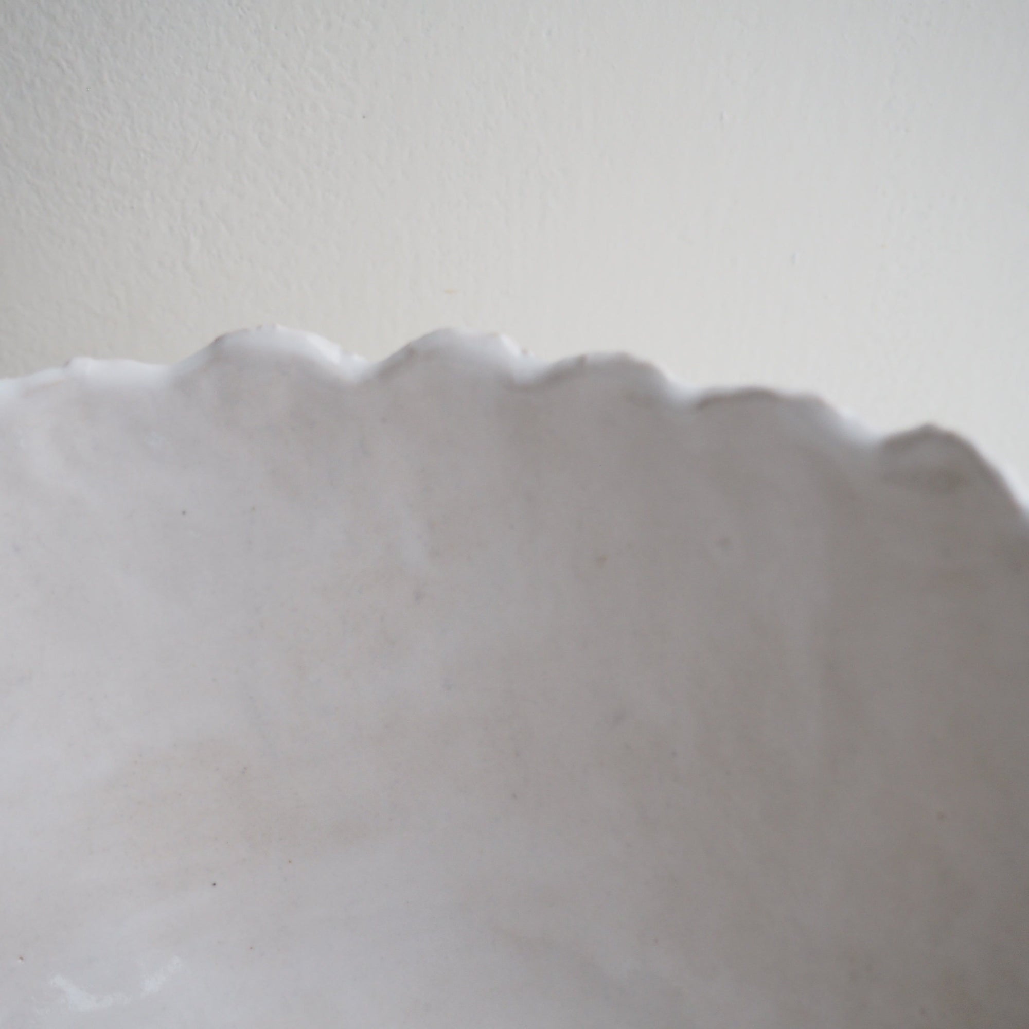 Handmade White Gloss Textural Ceramic Fruit Bowl