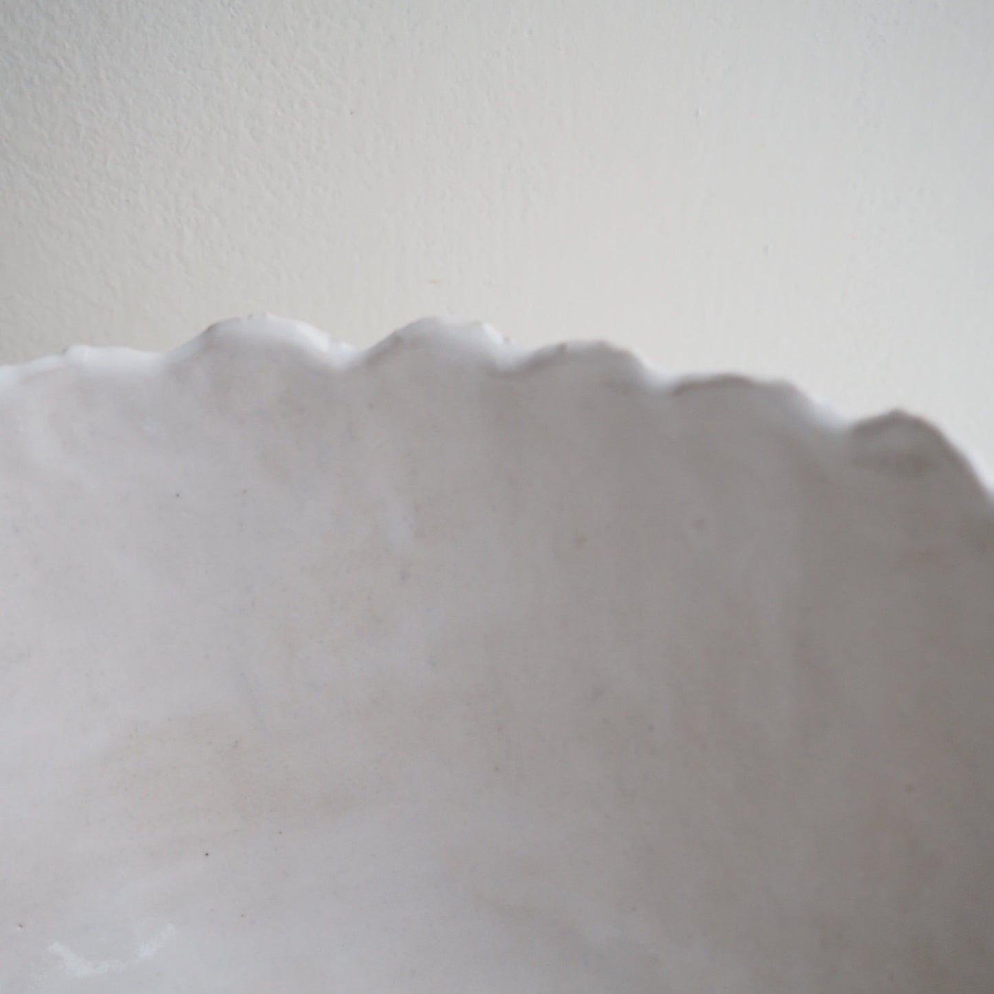 Handmade White Gloss Textural Ceramic Fruit Bowl
