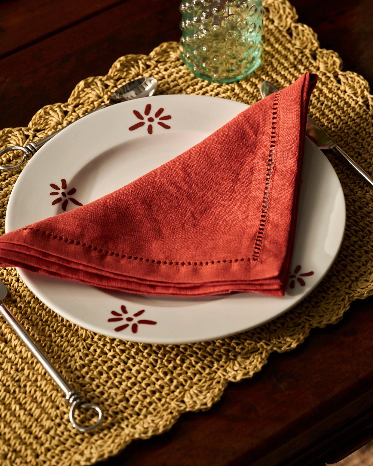 Pair of Linen Napkin Rust