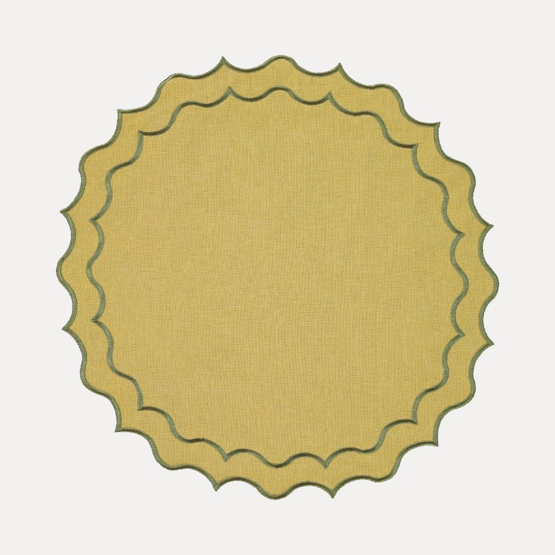 Navy Placemat, Green With Green