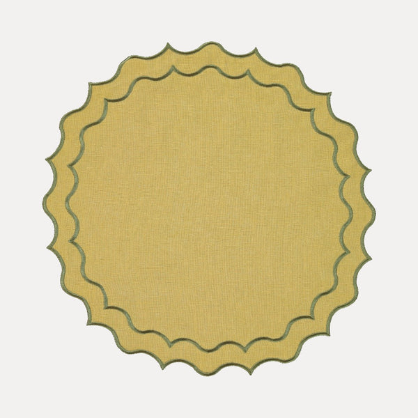 Navy Placemat, Green With Green
